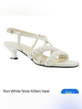 RON WHITE Nixie Braided Kitten Heel Sandal in IVORY size 39 US 9 new